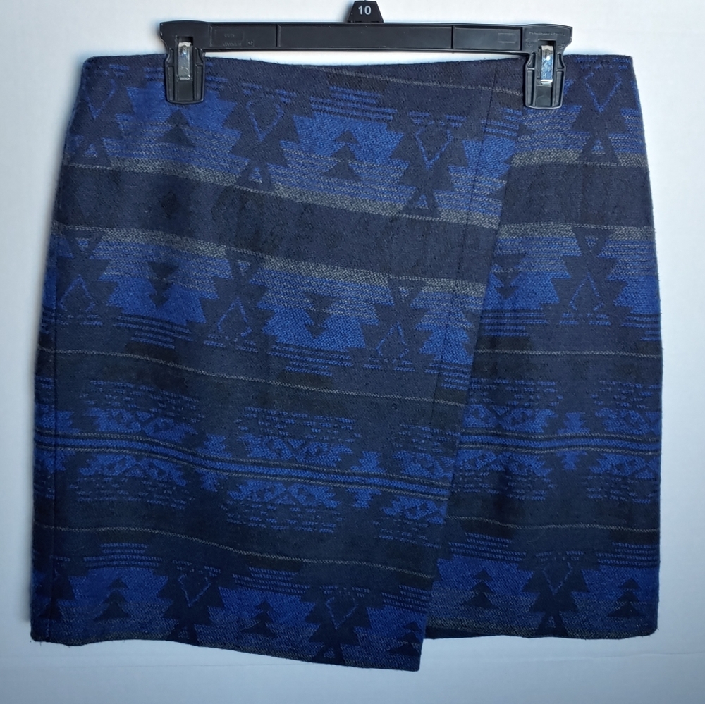 Artisan NY Aztec print pencil skirt blue size 8